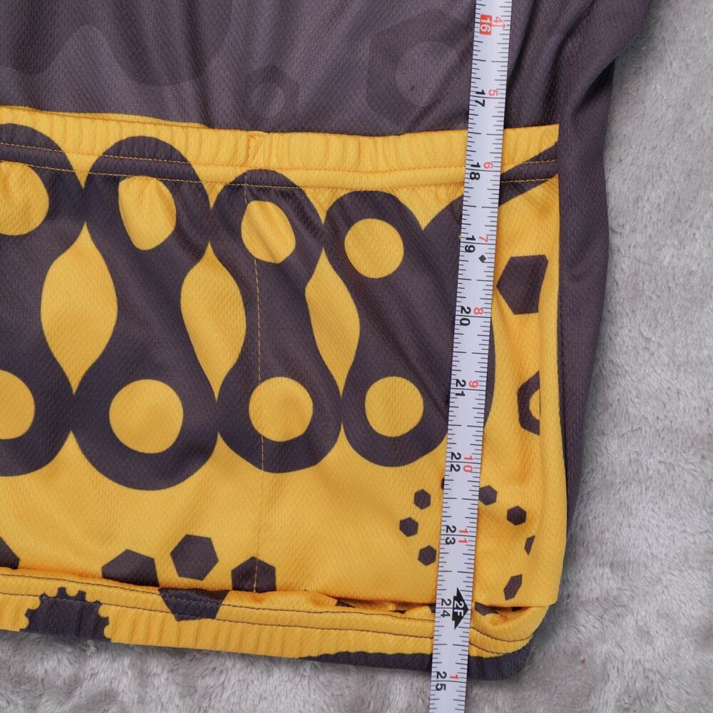 Primal Los Muertos Red Yellow Gray Cycling Jersey Full Zip Shirt Mens Size M - Picture 10 of 11